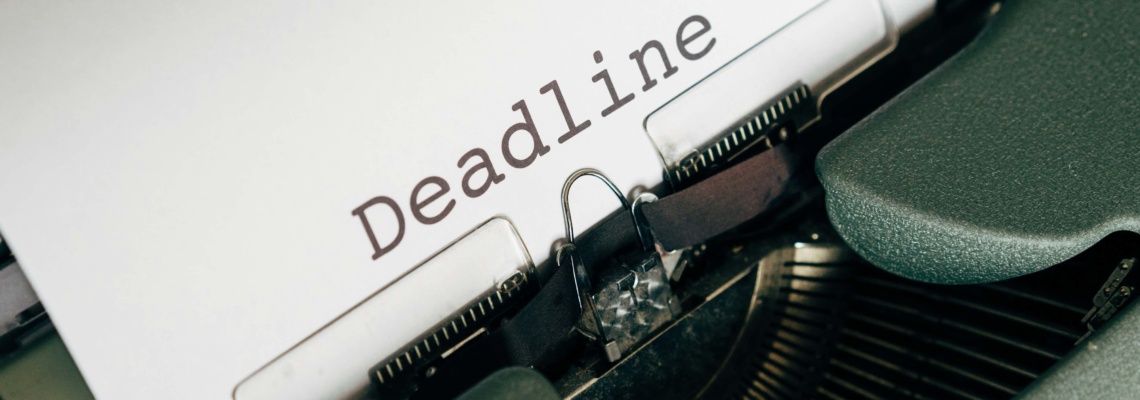 Typewriter with deadline typed out