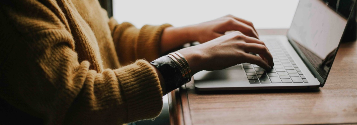 typing on a computer