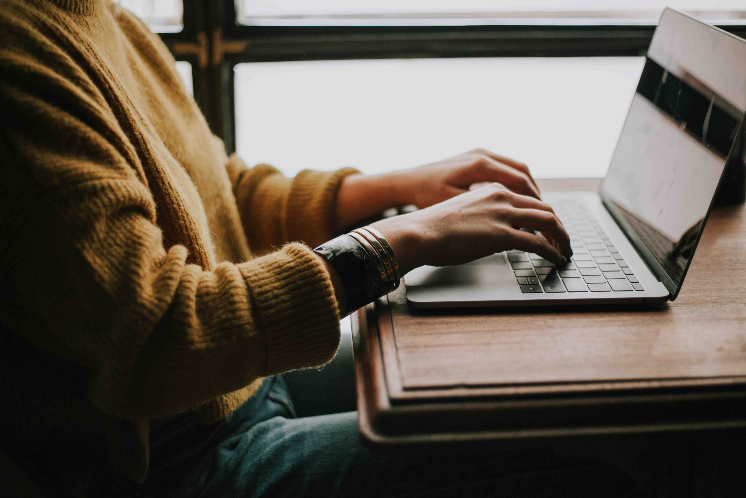 typing on a computer